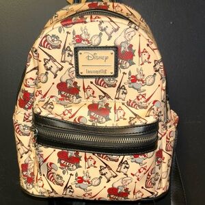 RARE Loungefly Disney Alice in Wonderland Tattoo AOP Mini Backpack